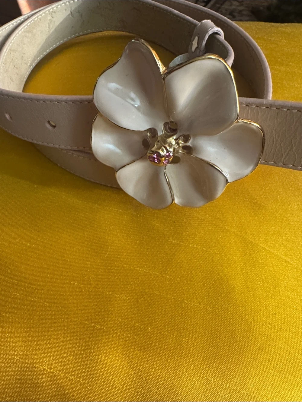 Coldwater Creek pink Floral Buckle Belt